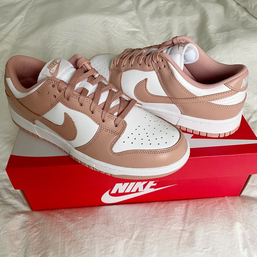 Nike Dunks in rose whisper, women’s size 8.